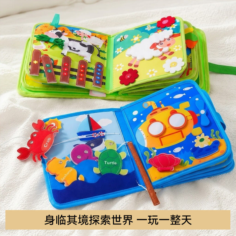 Tear-resistant baby toy, chewable and unbreakable, Montessori early education activity book for babies, washable children's cloth book - image 2