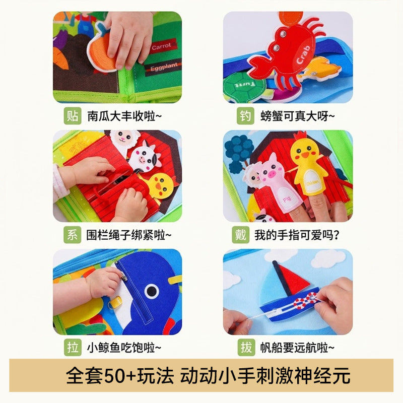 Tear-resistant baby toy, chewable and unbreakable, Montessori early education activity book for babies, washable children's cloth book - image 4