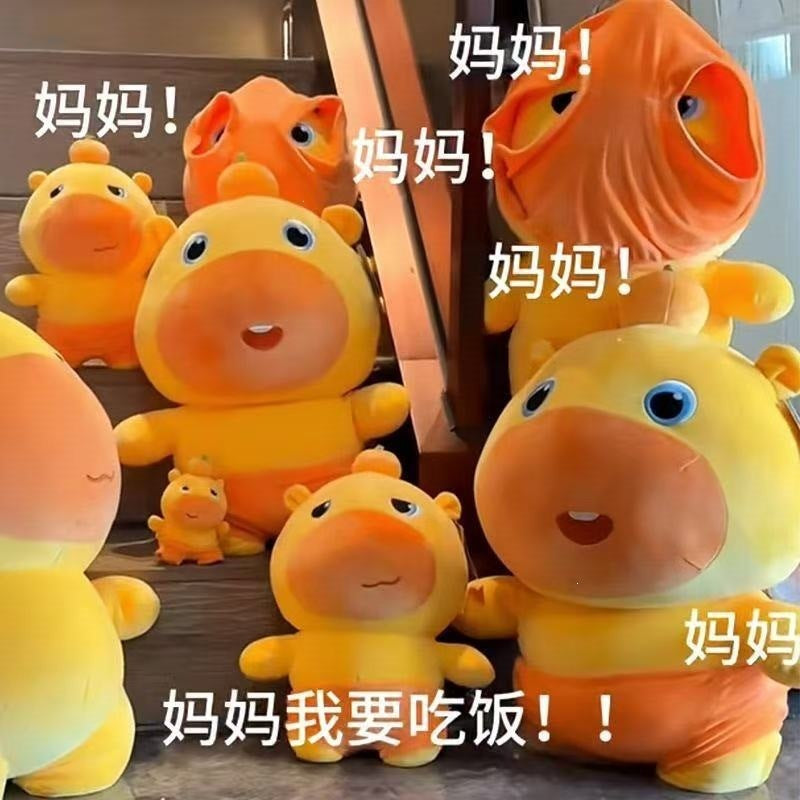 Capybara Lulu plush toy with a quirky, funny expression, Capybara stuffed toy, sleeping pillow - image 2