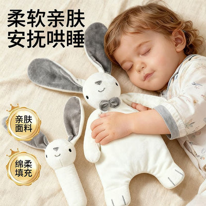 Baby comfort blanket toy, chewable rabbit hand puppet toy, baby sleep cuddle toy, ABBEBE sleep soothing tool - image 2