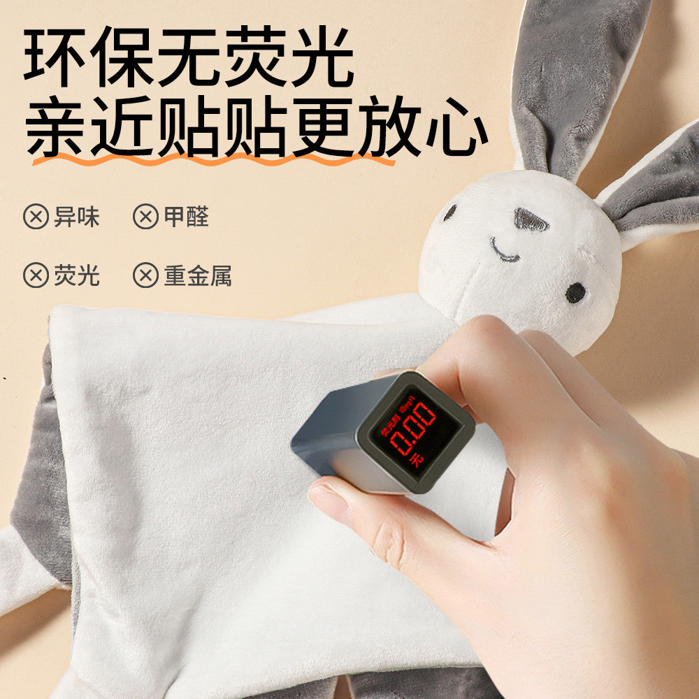Baby comfort blanket toy, chewable rabbit hand puppet toy, baby sleep cuddle toy, ABBEBE sleep soothing tool - image 3