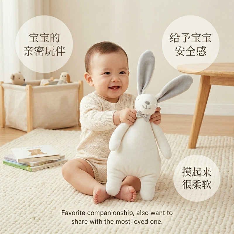 Cross-border Abebe comfort blanket rabbit, newborn baby soothing plush toy, safe for babies to put in their mouths, sleep soothing doll - image 3