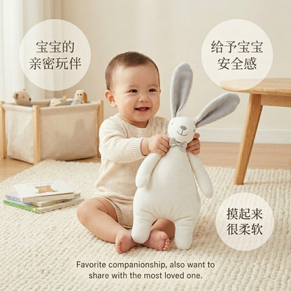Cross-border Abebe comfort blanket rabbit, newborn baby soothing plush toy, safe for babies to put in their mouths, sleep soothing doll - image 3
