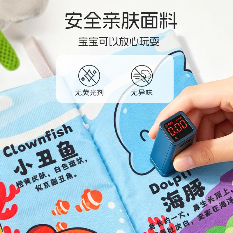 Washable, chewable, tear-resistant cloth book for early education, baby's indestructible 3D jungle tail book, cognitive toy for babies - image 4