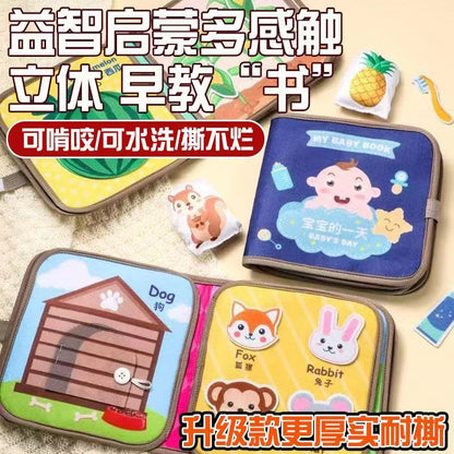 Tear-resistant baby quiet cloth book, Montessori early education, chewable and tearable book for infants, magic tape felt cloth toy - image 1