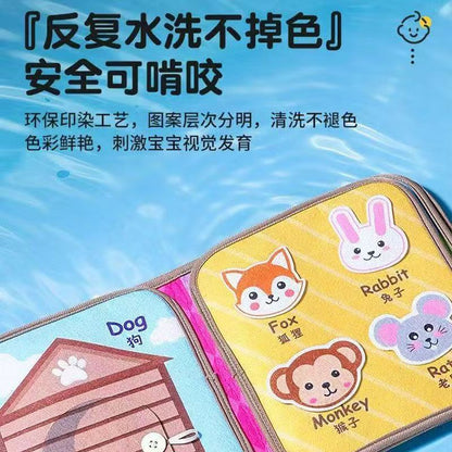 Tear-resistant baby quiet cloth book, Montessori early education, chewable and tearable book for infants, magic tape felt cloth toy - image 3