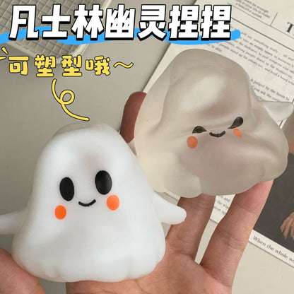 New Halloween moldable cute ghost and demon stress-relief toy, coconut oil and petroleum jelly venting ball - image 1