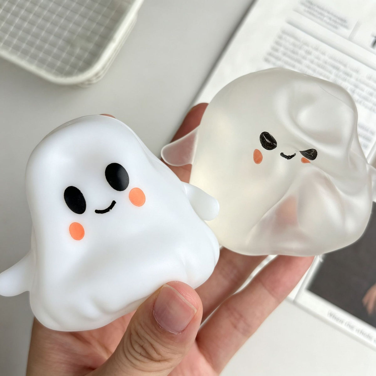 New Halloween moldable cute ghost and demon stress-relief toy, coconut oil and petroleum jelly venting ball - image 2