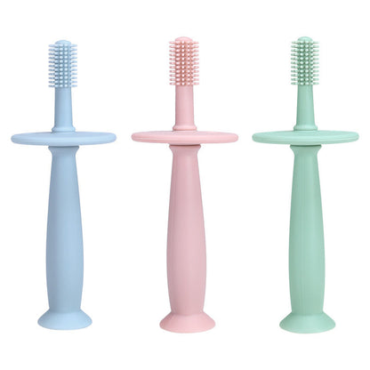 Cross-border silicone toothbrush for toddlers, baby teether, children's toothbrush for cleaning tongue coating, infant and toddler supplies, teether - image 1