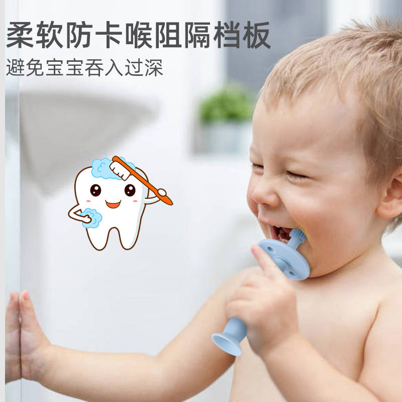 Cross-border silicone toothbrush for toddlers, baby teether, children's toothbrush for cleaning tongue coating, infant and toddler supplies, teether - image 2