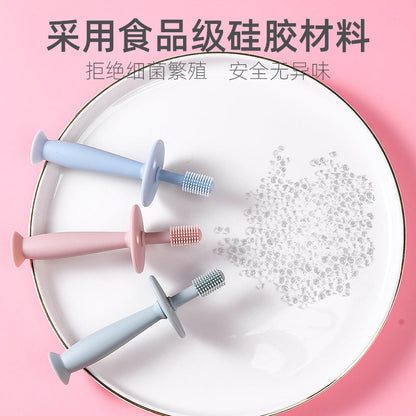 Cross-border silicone toothbrush for toddlers, baby teether, children's toothbrush for cleaning tongue coating, infant and toddler supplies, teether - image 3