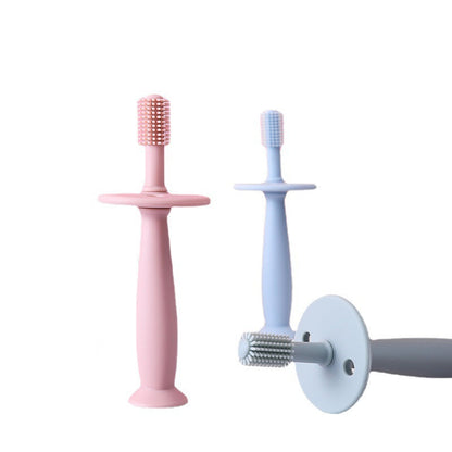 Cross-border silicone toothbrush for toddlers, baby teether, children's toothbrush for cleaning tongue coating, infant and toddler supplies, teether - image 5