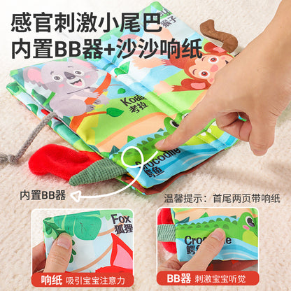 Baby Early Education Bilingual Tail Cloth Book, Chewable Baby Educational Toy, Indestructible Cloth Book with 6 Major Themes - image 2