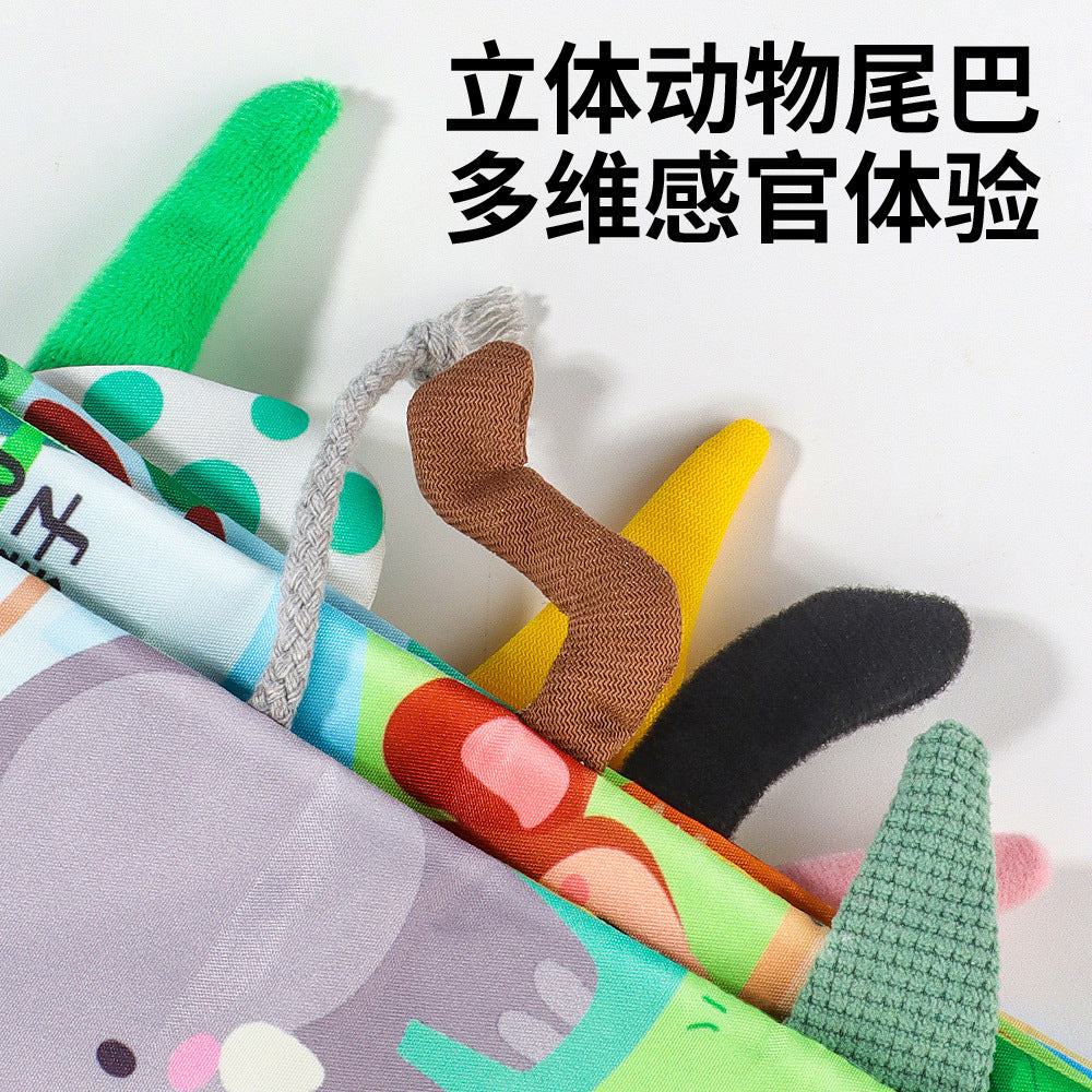 Baby Early Education Bilingual Tail Cloth Book, Chewable Baby Educational Toy, Indestructible Cloth Book with 6 Major Themes - image 3