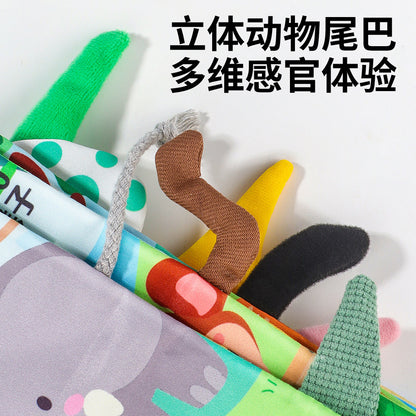 Baby Early Education Bilingual Tail Cloth Book, Chewable Baby Educational Toy, Indestructible Cloth Book with 6 Major Themes - image 3