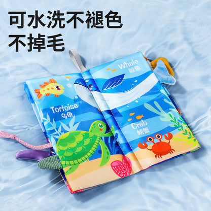 Baby Early Education Bilingual Tail Cloth Book, Chewable Baby Educational Toy, Indestructible Cloth Book with 6 Major Themes - image 4