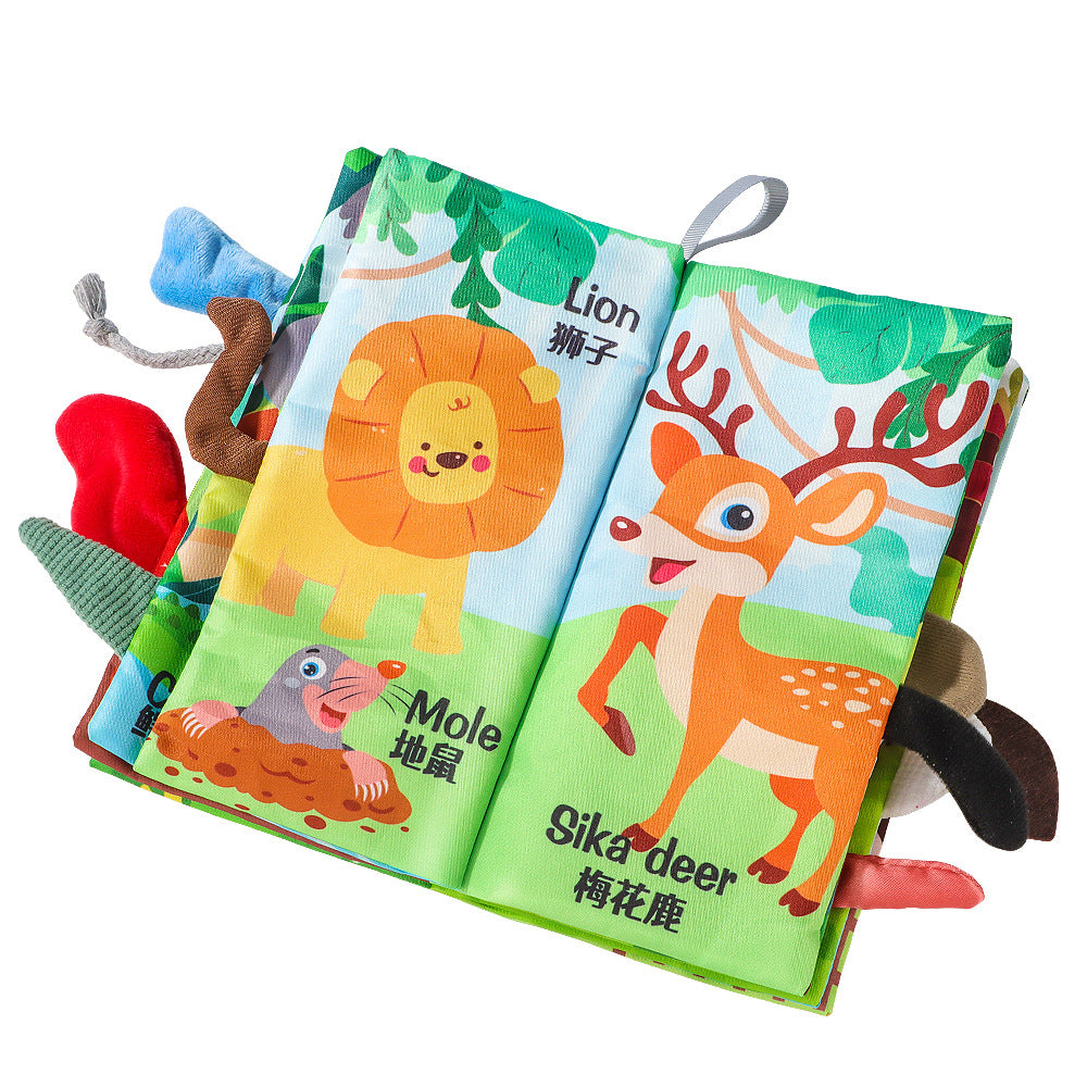 Baby Early Education Bilingual Tail Cloth Book, Chewable Baby Educational Toy, Indestructible Cloth Book with 6 Major Themes - image 5