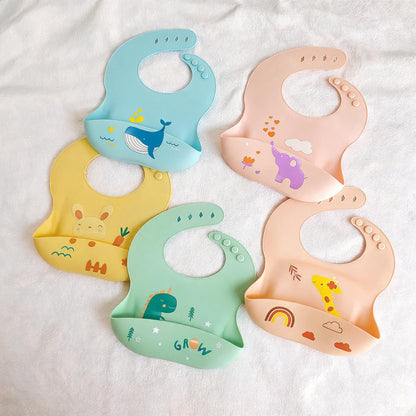 New in stock: children's silicone bibs, baby waterproof and anti-dirt silicone saliva towels, baby food bibs wholesale - image 2