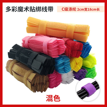 Colorful Velcro cable ties for bundling plants, organizing wires, toy tidying, data cable storage, cable management straps with hooks, wholesale - image 1