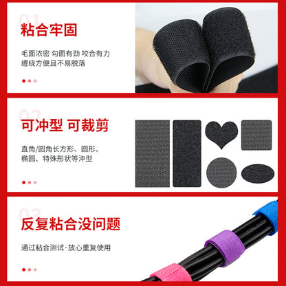 Colorful Velcro cable ties for bundling plants, organizing wires, toy tidying, data cable storage, cable management straps with hooks, wholesale - image 3
