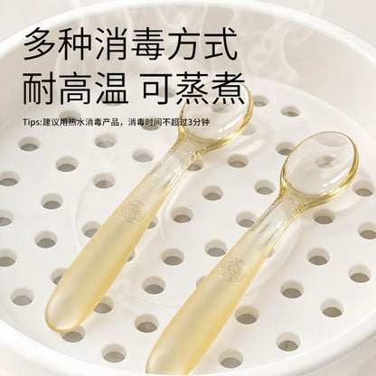PPSU baby feeding spoon, integrated training spoon for children learning to eat, high-temperature resistant fingerprint spoon - image 4