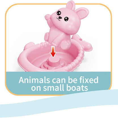 Cross-border bathroom water play toys, stackable floating boats, animal finger boats, baby and children's bath toys - image 4
