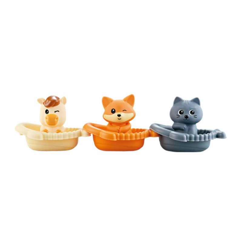 Cross-border bathroom water play toys, stackable floating boats, animal finger boats, baby and children's bath toys - image 5