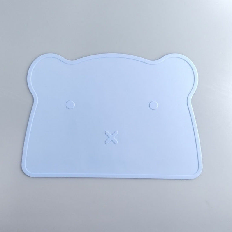 Bear-shaped silicone placemat for children, non-slip, heat-resistant, waterproof, baby and infant dining table mat, food-grade bowl mat, tableware - image 2