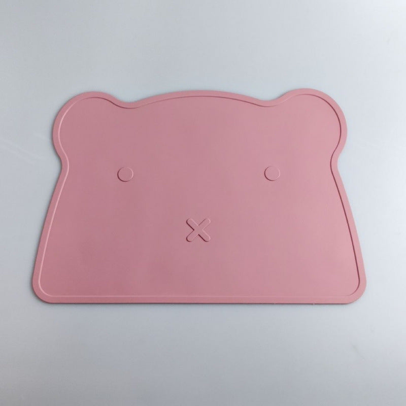 Bear-shaped silicone placemat for children, non-slip, heat-resistant, waterproof, baby and infant dining table mat, food-grade bowl mat, tableware - image 4