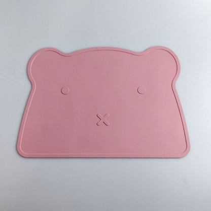 Bear-shaped silicone placemat for children, non-slip, heat-resistant, waterproof, baby and infant dining table mat, food-grade bowl mat, tableware - image 4