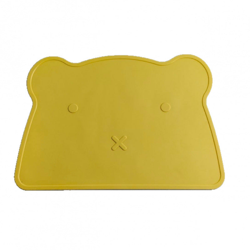 Bear-shaped silicone placemat for children, non-slip, heat-resistant, waterproof, baby and infant dining table mat, food-grade bowl mat, tableware - image 5