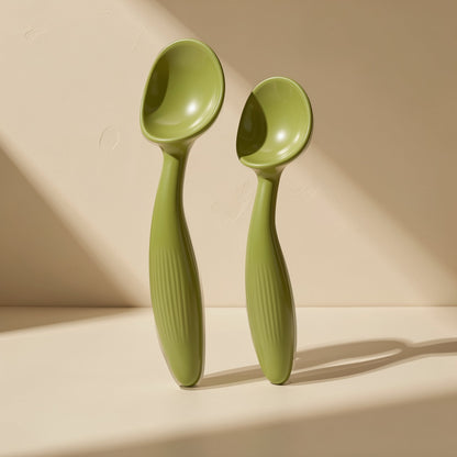 Tinyspoon baby feeding spoon and fork with a curved-head soup spoon - view 2