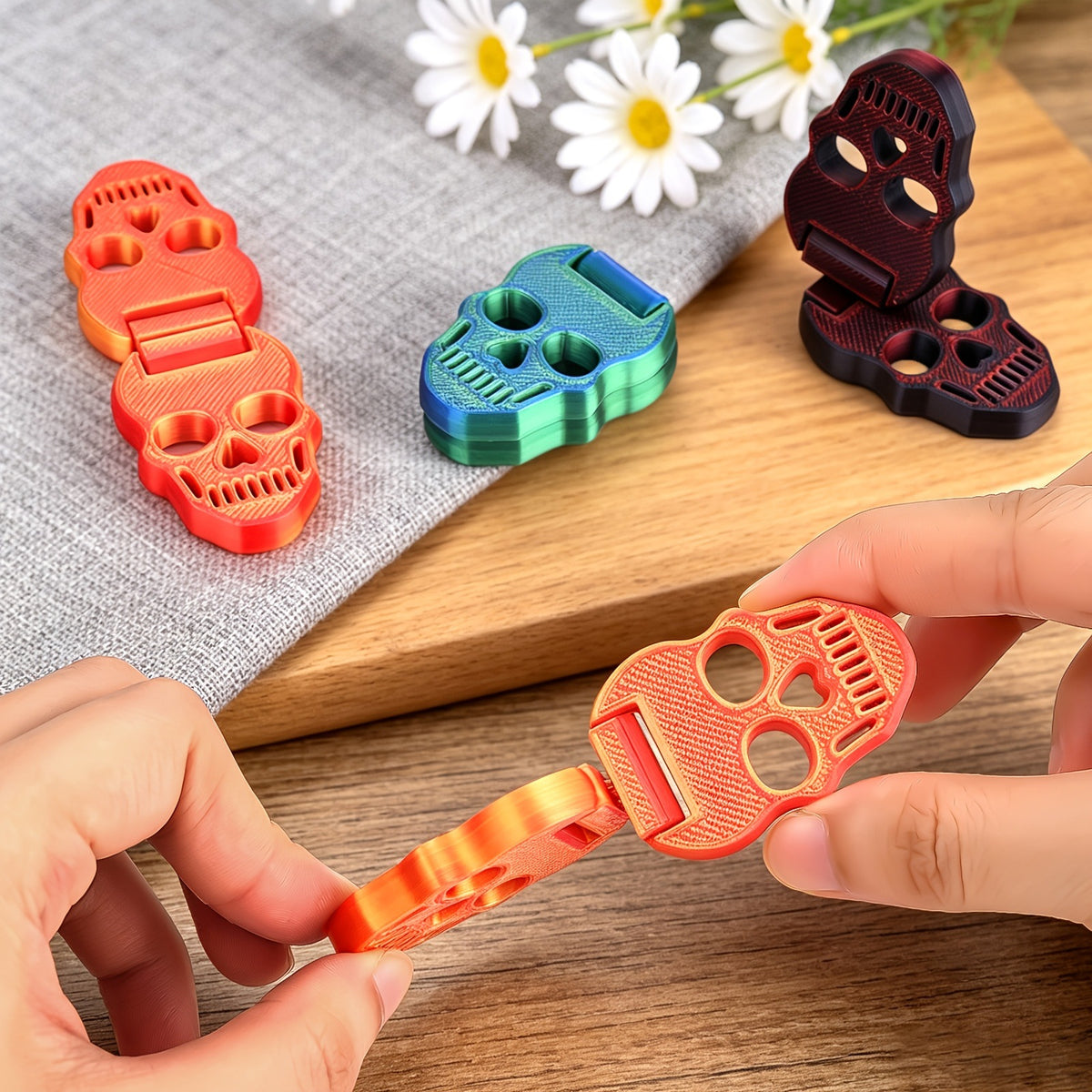 Cross-border new product: 3D printed skull slider, stylish Halloween stress-relief finger toy for exercising finger flexibility - image 3