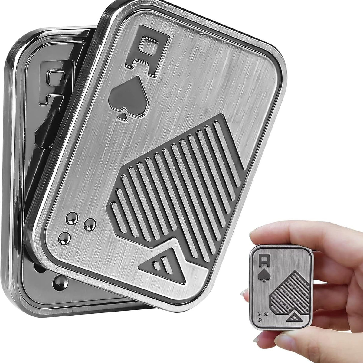 AK brand metal playing cards magnetic stress-relief slider toy, finger spinner, snap coin, EDC stress-relief toy - image 1