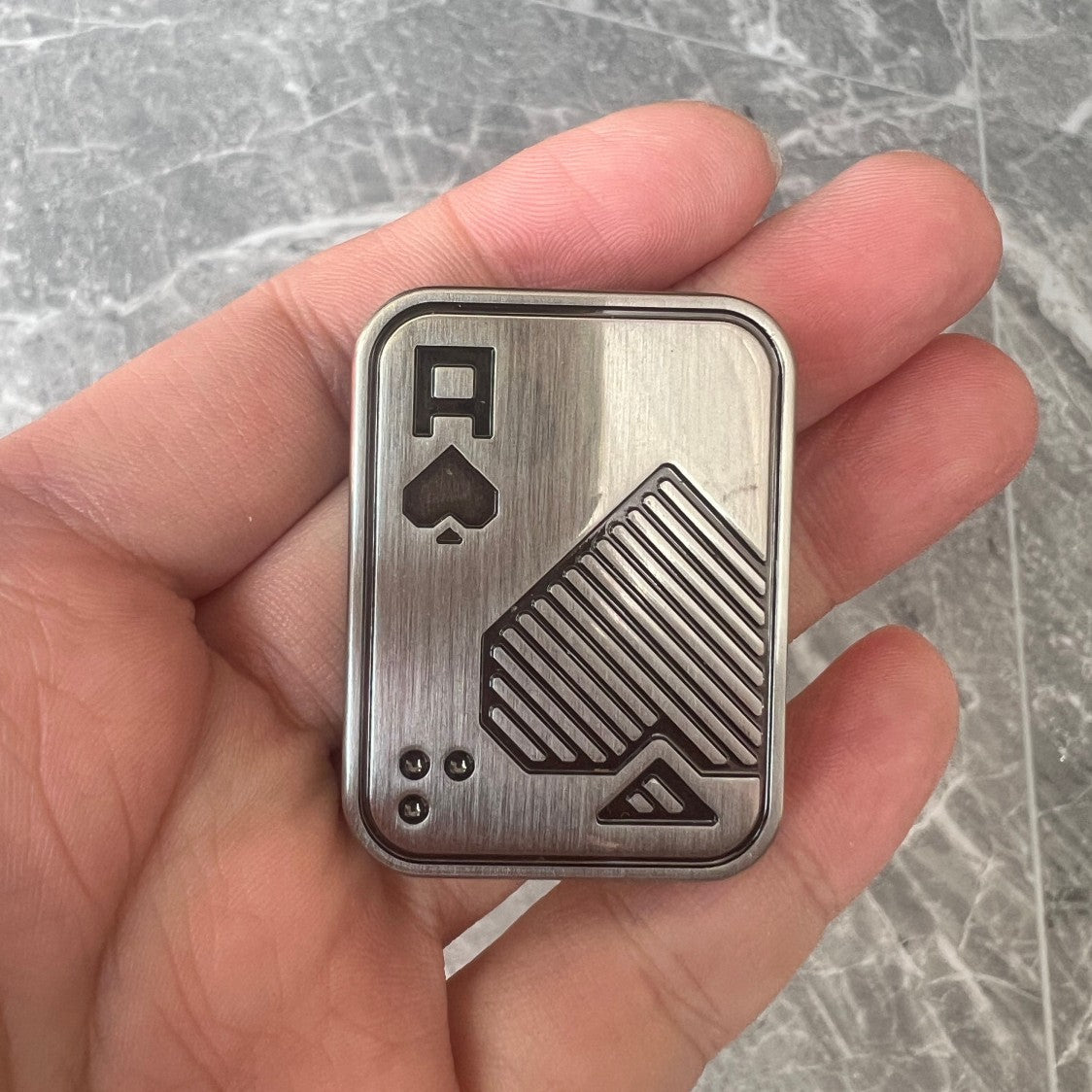 AK brand metal playing cards magnetic stress-relief slider toy, finger spinner, snap coin, EDC stress-relief toy - image 2