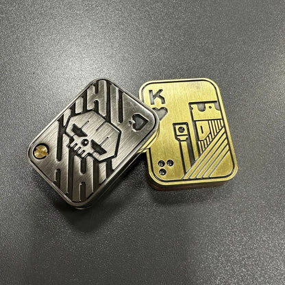 AK brand metal playing cards magnetic stress-relief slider toy, finger spinner, snap coin, EDC stress-relief toy - image 3