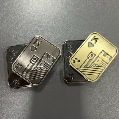 AK brand metal playing cards magnetic stress-relief slider toy, finger spinner, snap coin, EDC stress-relief toy - image 4
