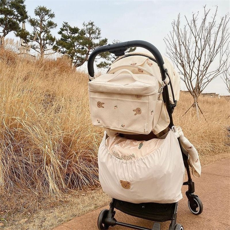 Korean-style baby stroller storage bag for outings, bottle and diaper organizer, children's stroller hanging storage bag - image 4