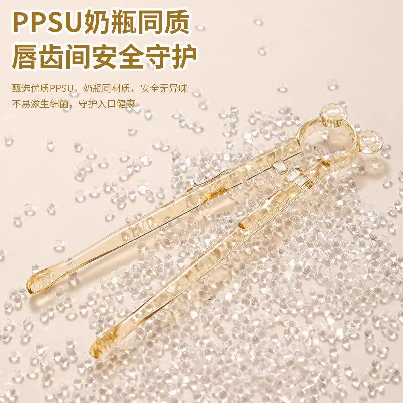 Cross-border PPSU children's training chopsticks, baby learning chopsticks, automatic rebound, anti-misalignment, high-temperature resistant, boilable tableware - image 4