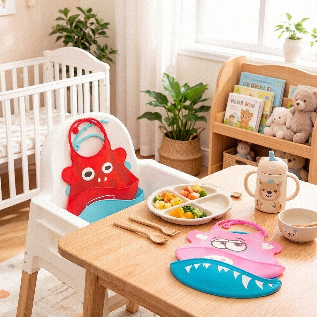 Home Supplies Silicone Bibs for Babies, Waterproof Feeding Silicone Bibs, Baby Silicone Drool Pads, Anti-Dirt Bibs - image 1