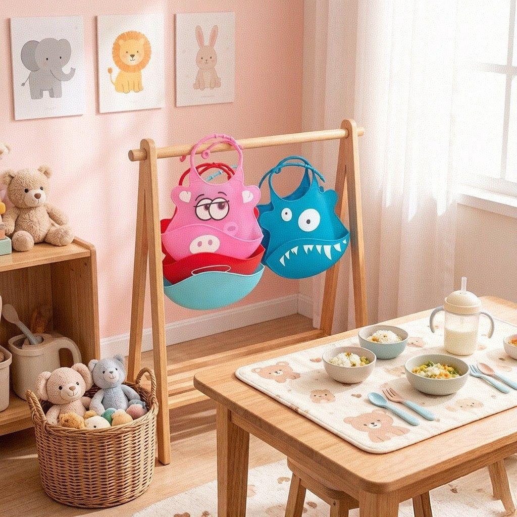 Home Supplies Silicone Bibs for Babies, Waterproof Feeding Silicone Bibs, Baby Silicone Drool Pads, Anti-Dirt Bibs - image 2