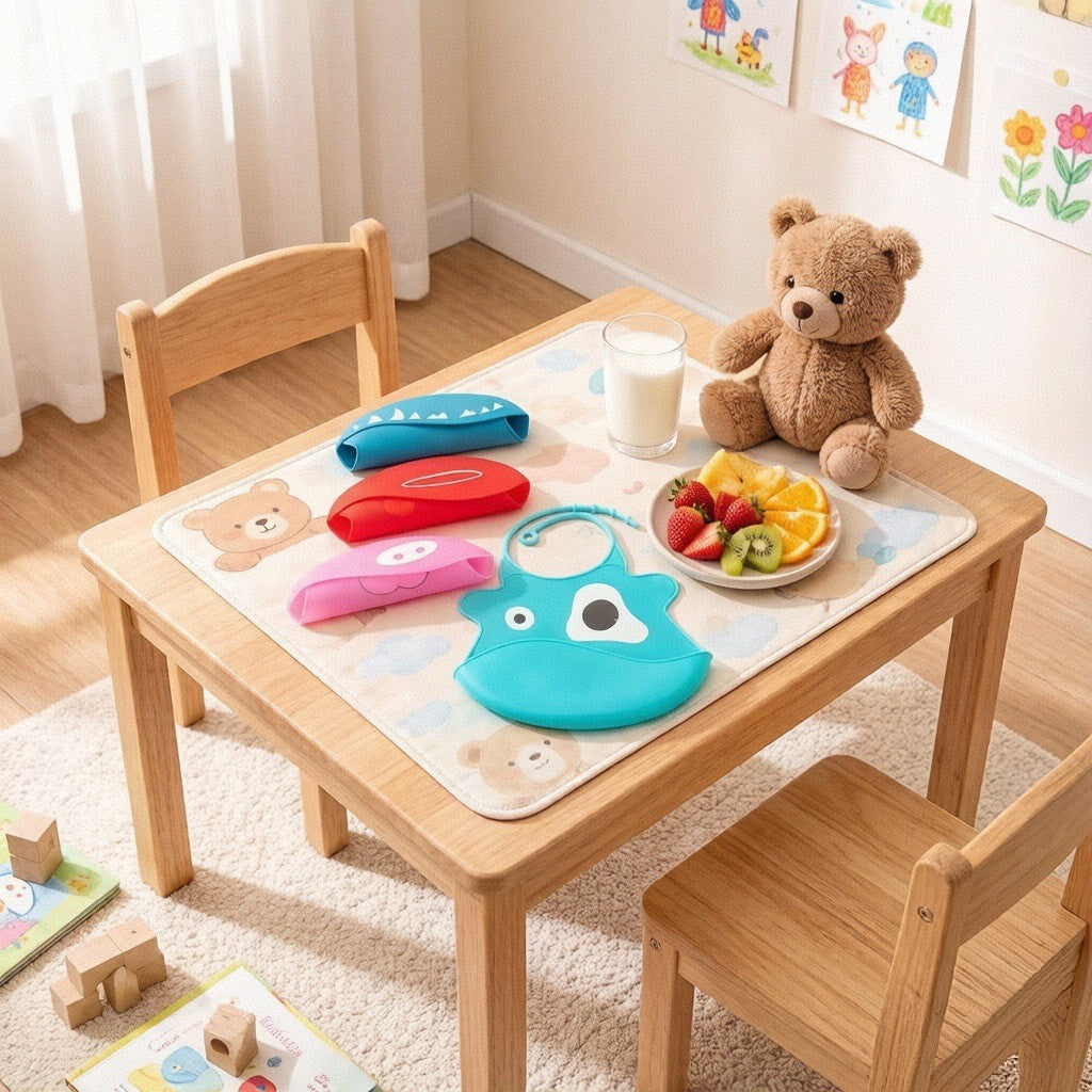 Home Supplies Silicone Bibs for Babies, Waterproof Feeding Silicone Bibs, Baby Silicone Drool Pads, Anti-Dirt Bibs - image 3