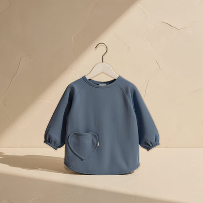 Long-sleeve baby bib made from 100% polyester