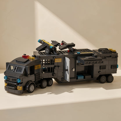 Mechshift transforming police mecha building-block toy with car form