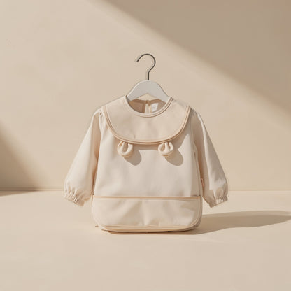 Long-sleeve feeding bib made from 100% polyester fiber - view 2