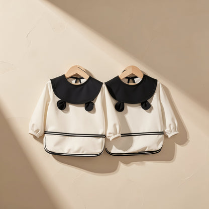 Long-sleeve feeding bib made from 100% polyester fiber - view 4