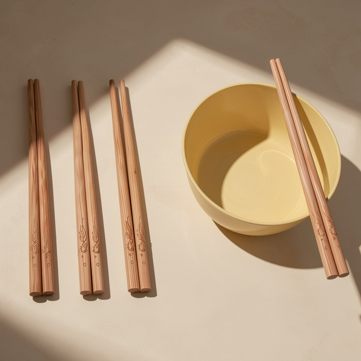18 cm Nan bamboo children’s training chopsticks with an unpainted, unwaxed finish - view 5