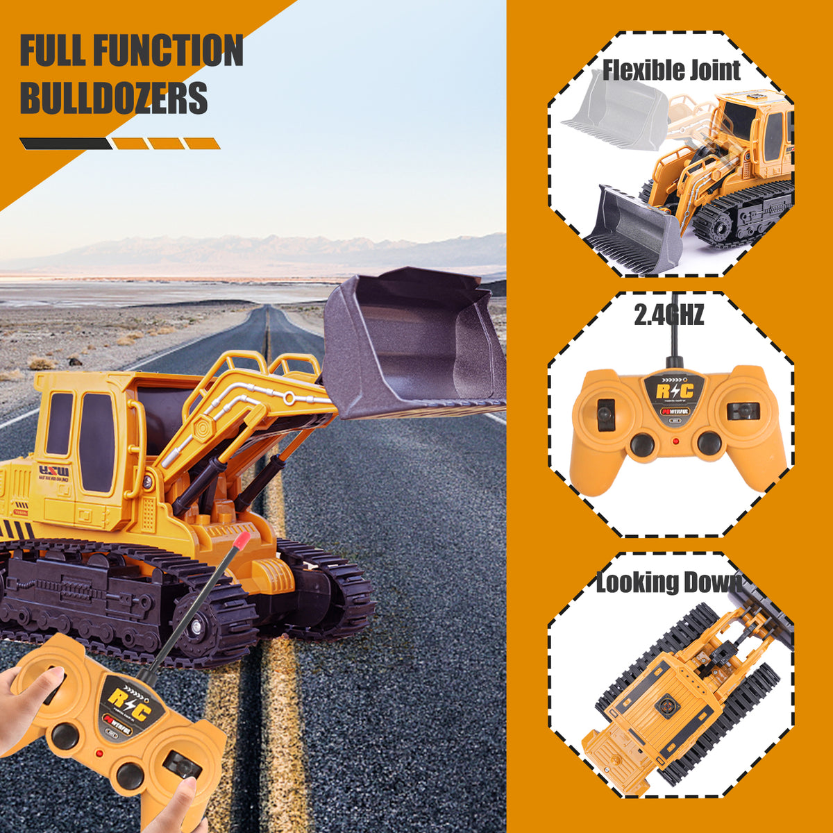 2025 Remote-controlled Engineering Vehicle Toy Bulldozer