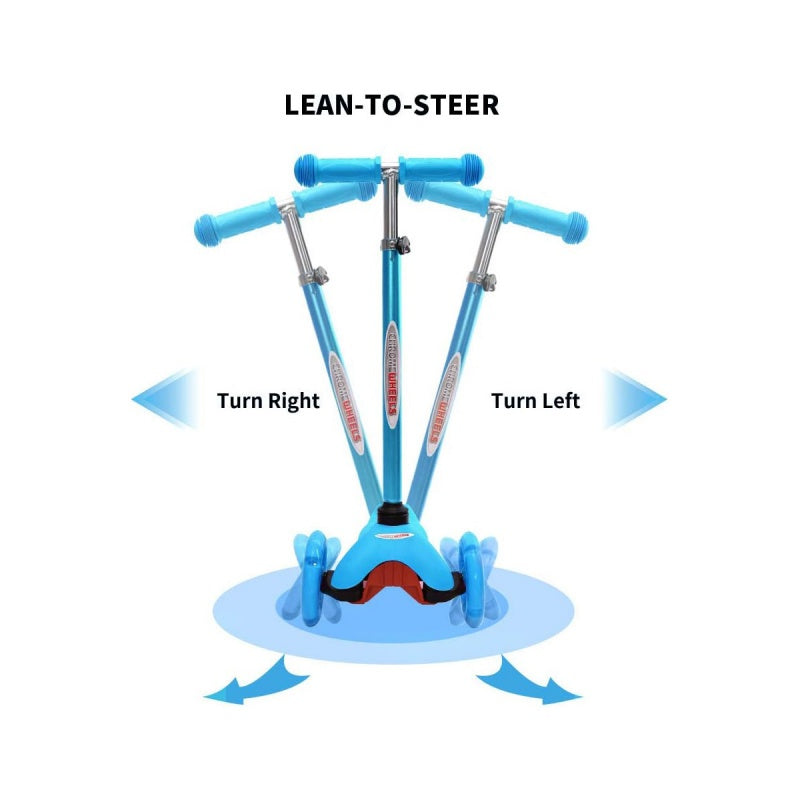 Kids Child Kick Push Scooter 3 Wheels LED Flashing Tilt Lean