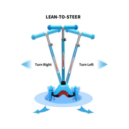 Kids Child Kick Push Scooter 3 Wheels LED Flashing Tilt Lean